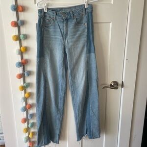 Patchwork Low-Rise Baggy Jeans